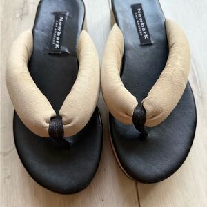 Newbark padded ivory thong strap flip flop